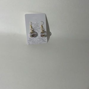 rainbow glass ornament earrings handmade